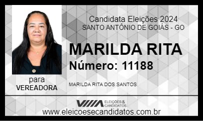 Candidato MARILDA RITA 2024 - SANTO ANTÔNIO DE GOIÁS - Eleições