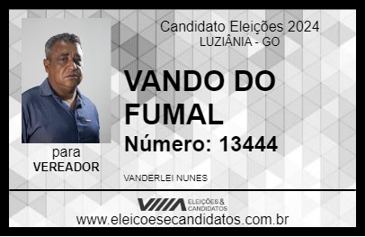 Candidato VANDO DO FUMAL 2024 - LUZIÂNIA - Eleições