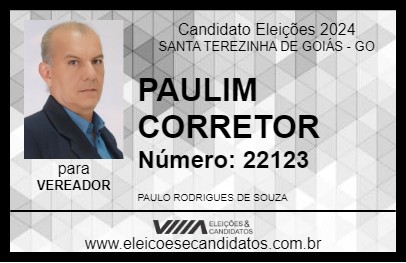 Candidato PAULIM CORRETOR 2024 - SANTA TEREZINHA DE GOIÁS - Eleições