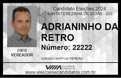 Candidato ADRIANINHO DA RETRO 2024 - SANTA TEREZINHA DE GOIÁS - Eleições