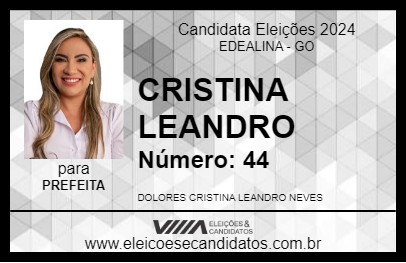 Candidato CRISTINA LEANDRO 2024 - EDEALINA - Eleições