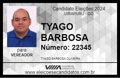 Candidato TYAGO BARBOSA 2024 - UIRAPURU - Eleições