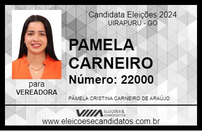 Candidato PAMELA CARNEIRO 2024 - UIRAPURU - Eleições