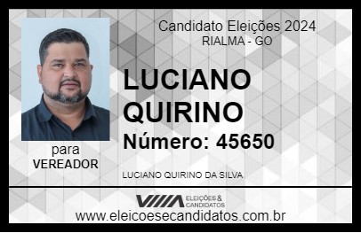 Candidato LUCIANO QUIRINO  2024 - RIALMA - Eleições