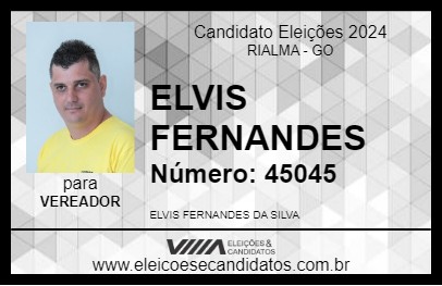 Candidato ELVIS FERNANDES 2024 - RIALMA - Eleições