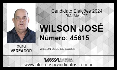 Candidato WILSON JOSÉ 2024 - RIALMA - Eleições