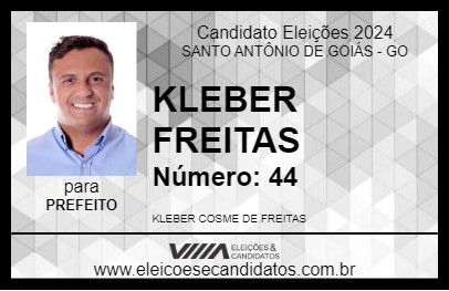 Candidato KLEBER FREITAS 2024 - SANTO ANTÔNIO DE GOIÁS - Eleições