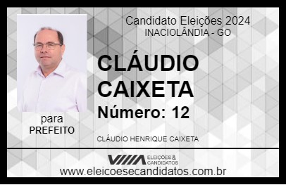 Candidato CLÁUDIO CAIXETA 2024 - INACIOLÂNDIA - Eleições