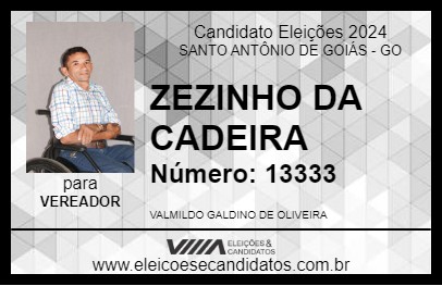 Candidato ZEZINHO DA CADEIRA 2024 - SANTO ANTÔNIO DE GOIÁS - Eleições