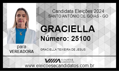 Candidato GRACIELLA 2024 - SANTO ANTÔNIO DE GOIÁS - Eleições