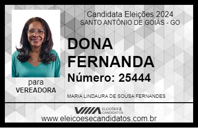 Candidato DONA FERNANDA 2024 - SANTO ANTÔNIO DE GOIÁS - Eleições