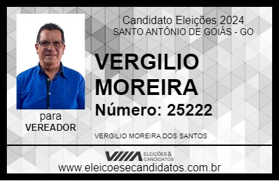 Candidato VERGILIO MOREIRA 2024 - SANTO ANTÔNIO DE GOIÁS - Eleições