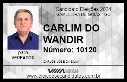 Candidato CARLIM DO WANDIR 2024 - GAMELEIRA DE GOIÁS - Eleições