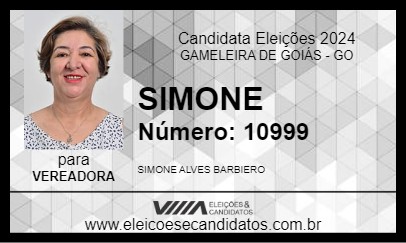 Candidato SIMONE 2024 - GAMELEIRA DE GOIÁS - Eleições