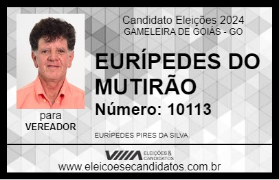 Candidato EURÍPEDES DO MUTIRÃO 2024 - GAMELEIRA DE GOIÁS - Eleições