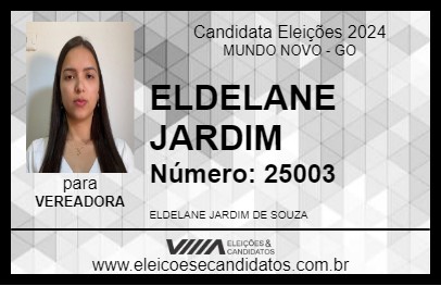 Candidato ELDELANE JARDIM 2024 - MUNDO NOVO - Eleições