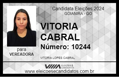 Candidato VITORIA CABRAL 2024 - GOIANIRA - Eleições