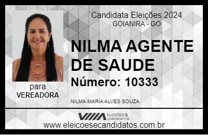 Candidato NILMA AGENTE DE SAUDE 2024 - GOIANIRA - Eleições