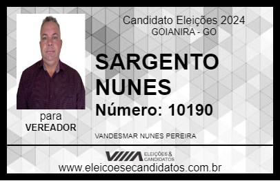 Candidato SARGENTO NUNES 2024 - GOIANIRA - Eleições