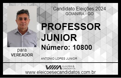 Candidato PROFESSOR JUNIOR 2024 - GOIANIRA - Eleições