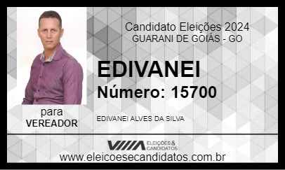 Candidato EDIVANEI 2024 - GUARANI DE GOIÁS - Eleições