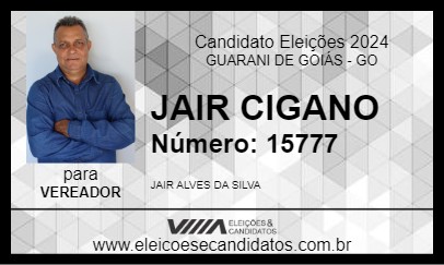 Candidato JAIR CIGANO 2024 - GUARANI DE GOIÁS - Eleições