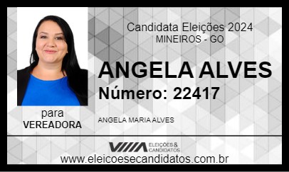 Candidato ANGELA ALVES 2024 - MINEIROS - Eleições