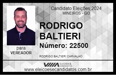 Candidato RODRIGO BALTIERI 2024 - MINEIROS - Eleições