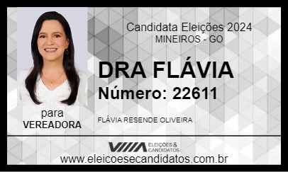 Candidato DRA FLÁVIA 2024 - MINEIROS - Eleições