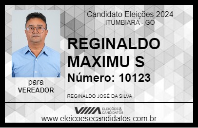 Candidato REGINALDO MAXIMU S 2024 - ITUMBIARA - Eleições