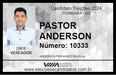 Candidato PASTOR ANDERSON 2024 - ITUMBIARA - Eleições