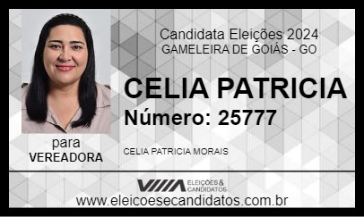 Candidato CELIA PATRICIA 2024 - GAMELEIRA DE GOIÁS - Eleições