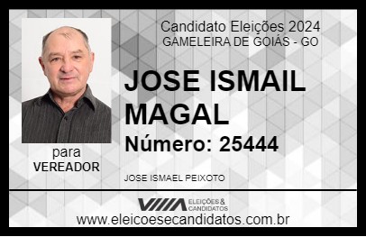 Candidato JOSE ISMAIL  MAGAL 2024 - GAMELEIRA DE GOIÁS - Eleições