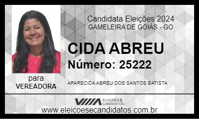 Candidato CIDA ABREU 2024 - GAMELEIRA DE GOIÁS - Eleições