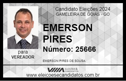 Candidato EMERSON PIRES 2024 - GAMELEIRA DE GOIÁS - Eleições