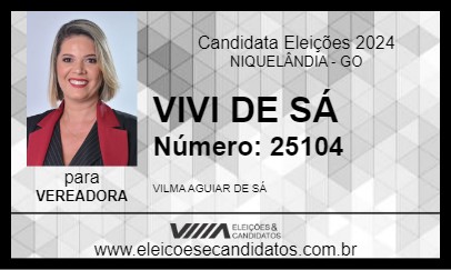 Candidato VIVI DE SÁ 2024 - NIQUELÂNDIA - Eleições