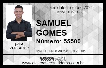 Candidato SAMUEL GOMES 2024 - ANÁPOLIS - Eleições