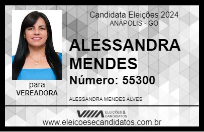 Candidato ALESSANDRA MENDES 2024 - ANÁPOLIS - Eleições