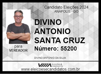 Candidato DIVINO ANTONIO SANTA CRUZ 2024 - ANÁPOLIS - Eleições