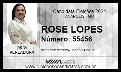 Candidato ROSE LOPES 2024 - ANÁPOLIS - Eleições