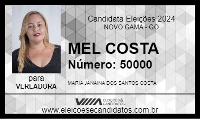 Candidato MEL COSTA 2024 - NOVO GAMA - Eleições