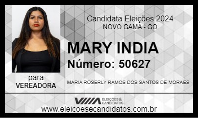 Candidato MARY INDIA 2024 - NOVO GAMA - Eleições