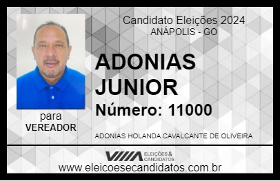 Candidato ADONIAS JUNIOR 2024 - ANÁPOLIS - Eleições