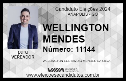 Candidato WELLINGTON MENDES 2024 - ANÁPOLIS - Eleições