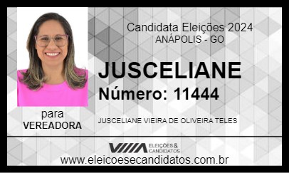 Candidato JUSCELIANE 2024 - ANÁPOLIS - Eleições