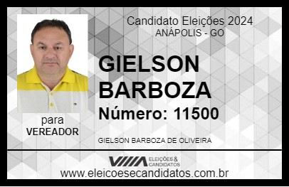 Candidato GIELSON BARBOZA  2024 - ANÁPOLIS - Eleições