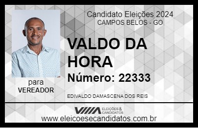 Candidato VALDO DA HORA 2024 - CAMPOS BELOS - Eleições