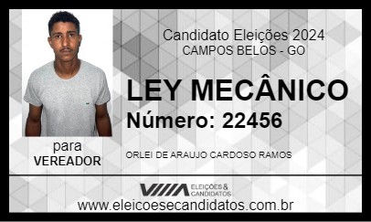 Candidato LEY MECÂNICO 2024 - CAMPOS BELOS - Eleições