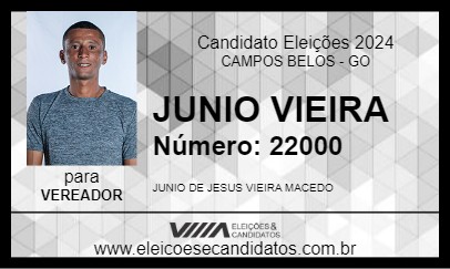 Candidato JUNIO VIEIRA 2024 - CAMPOS BELOS - Eleições