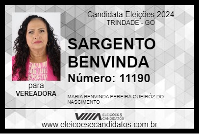 Candidato SARGENTO BENVINDA 2024 - TRINDADE - Eleições